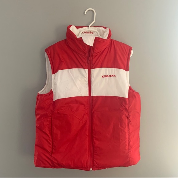 Reversible Red & White Columbia Husker Vest - Picture 3 of 4